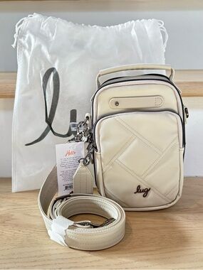 LUG | Satin Luxe Skeeter Mini Bridge Crossbody Bag | Pebble